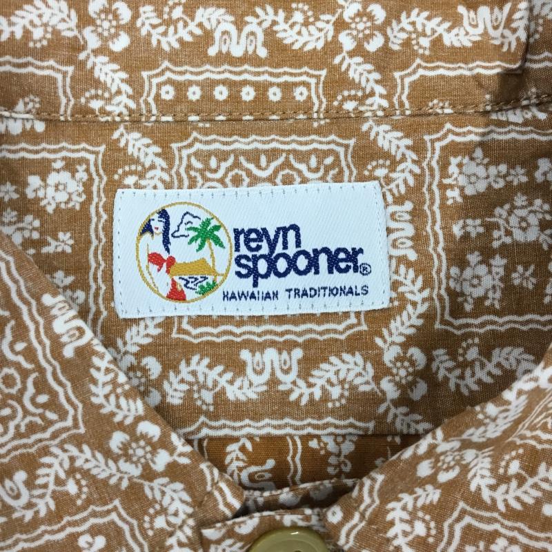 レインスプーナー reyn spooner シャツ、ブラウス 長袖 3211-699-2381 コットン ハワイ S 総柄 茶 / ブラウン / X 白 / ホワイト /  メンズ USED 古着 中古 10111581