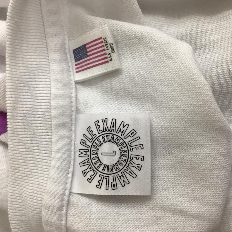 イグザンプル EXAMPLE Tシャツ 半袖 半袖カットソー プリントTシャツ クルーネックカットソー L プリント 白 / ホワイト /  メンズ USED 古着 中古 10117845