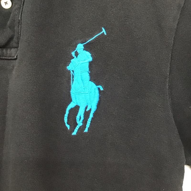 ポロバイラルフローレン Polo by RALPH LAUREN ポロシャツ 半袖 半袖ポロシャツ 半袖カットソー カラーシャツ L ロゴ、文字 黒 / ブラック /  メンズ USED 古着 中古 10129489