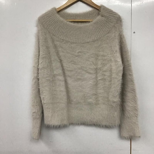 センスオブプレイス SENSEOFPLACE ニット、セーター 長袖 長袖ニットカットソー ワイドネック セーター FREE 無地 白 / ホワイト /  レディース USED 古着 中古 10142453