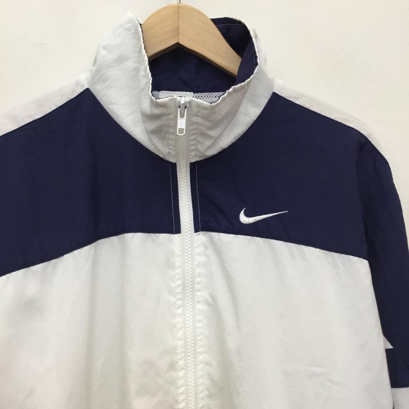 ナイキ NIKE ジャケット、上着 ジャンパー、ブルゾン 90s M 刺繍 白 / ホワイト / X 紺 / ネイビー /  メンズ USED 古着 中古 10142562