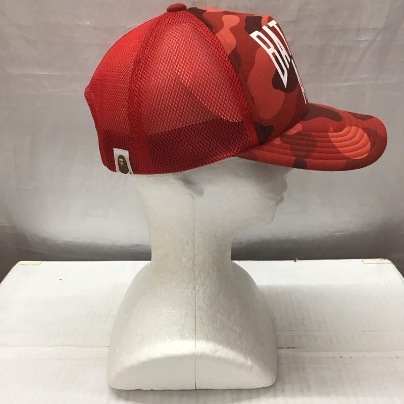アベイシングエイプ A BATHING APE 帽子 キャップ キャップクリップ付き メッシュ FREE ロゴ、文字 赤 / レッド /  メンズ USED 古着 中古 10116992