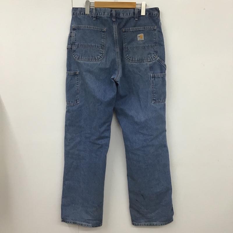 カーハート Carhartt パンツ デニム、ジーンズ デニムパンツ ワイドパンツ カーゴパンツ ワークパンツ 34 無地 インディゴ / インディゴ /  メンズ USED 古着 中古 10105586