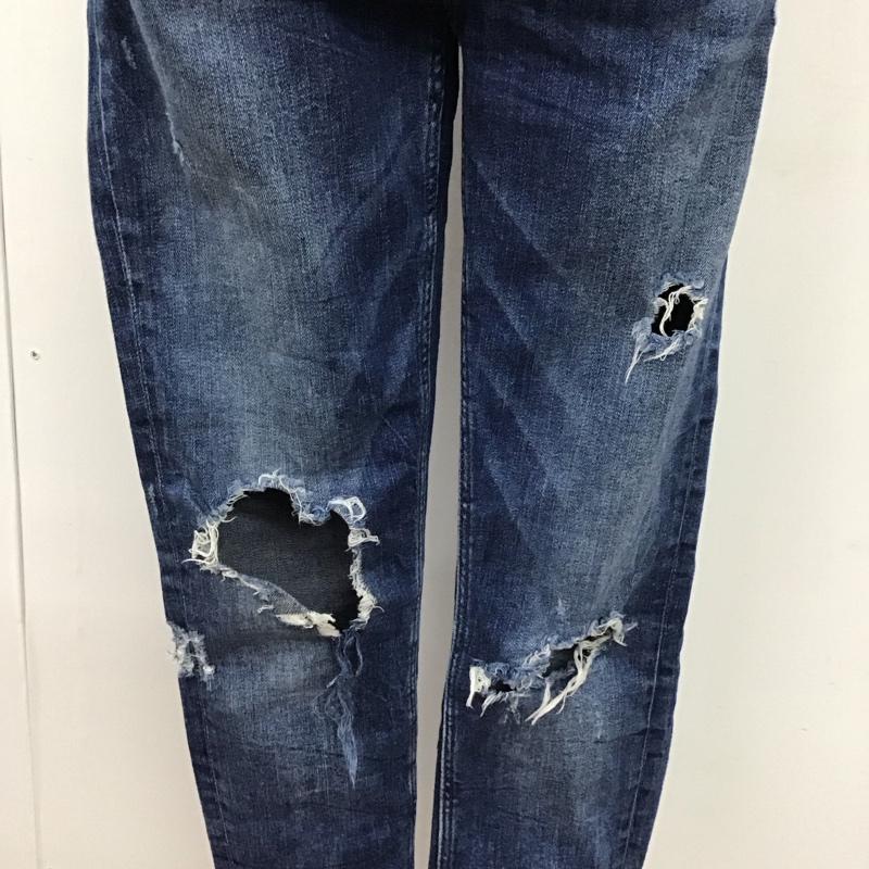 ザラ ZARA パンツ デニム、ジーンズ 5252 041 401 スキニー ストレッチ ダメージ加工 青 / ブルー /  レディース USED 古着 中古 10117246