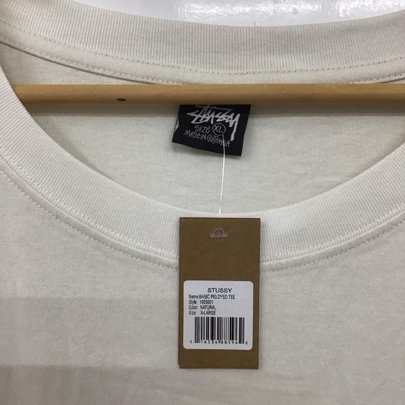 ステューシー STUSSY Tシャツ 半袖 半袖カットソー プリントTシャツ クルーネックカットソー XL ロゴ、文字 白 / ホワイト /  メンズ USED 古着 中古 10133226