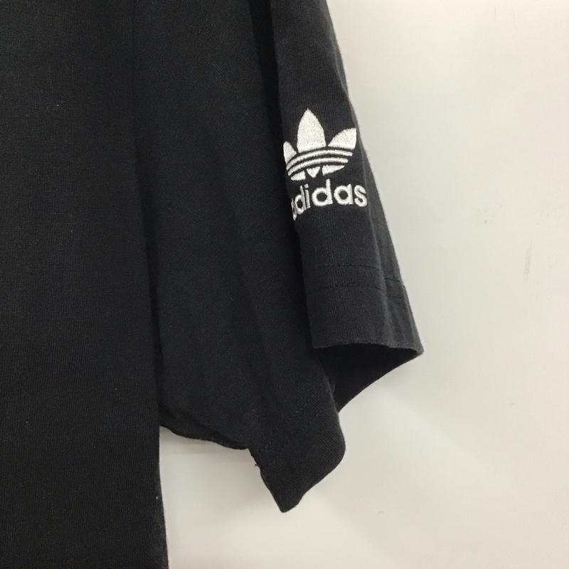 アディダス adidas Tシャツ 半袖 半袖カットソー プリントTシャツ クルーネックカットソー ロゴ、文字 黒 / ブラック /  メンズ USED 古着 中古 10135849