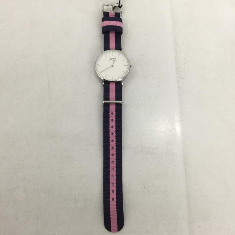 ダニエルウェリントン Daniel Wellington 腕時計 アナログ（クォーツ式） 0604DW ロゴ、文字 桃 / ピンク / X 紺 / ネイビー /  レディース USED 古着 中古 10135160