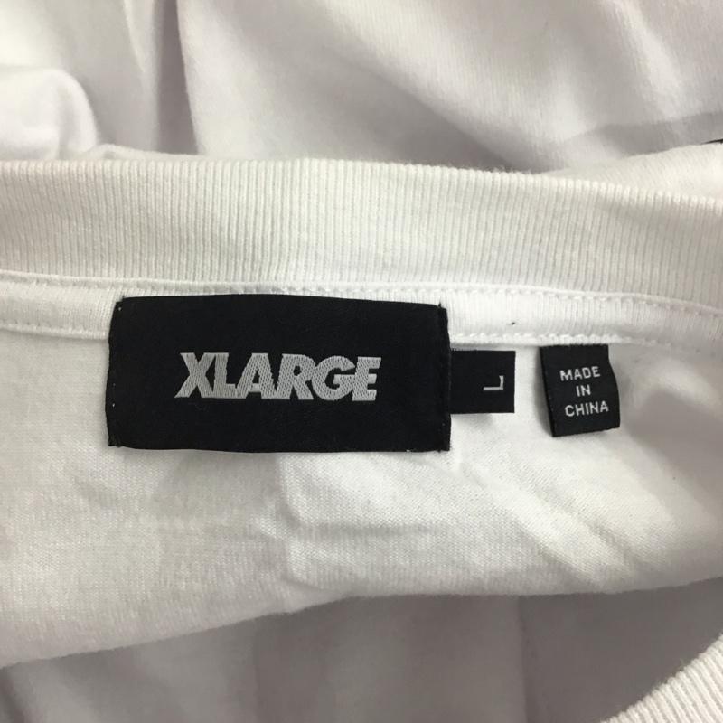 エクストララージ XLARGE カットソー 長袖 長袖カットソー プリントカットソー クルーネック L ロゴ、文字 白 / ホワイト /  メンズ USED 古着 中古 10126192