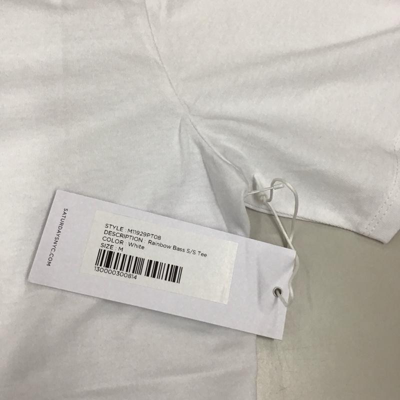 サタデーズサーフニューヨークシティー SATURDAYS SURF NYC Tシャツ 半袖 半袖カットソー プリントTシャツ クルーネックカットソー M プリント 白 / ホワイト /  メンズ USED 古着 中古 10114118