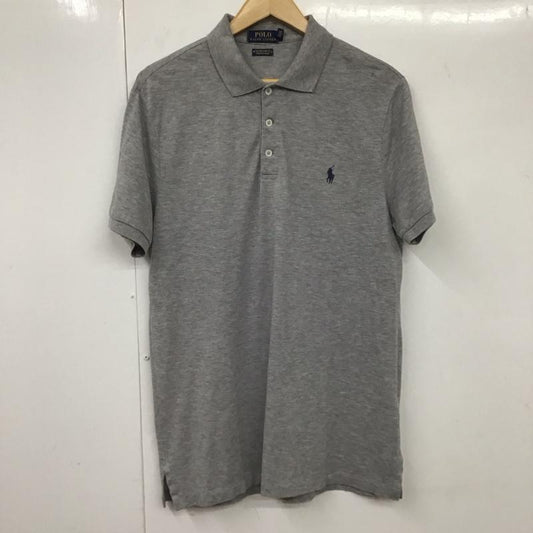 ポロラルフローレン POLO RALPH LAUREN ポロシャツ 半袖 半袖ポロシャツ 半袖カットソー カラーシャツ M ロゴ、文字 灰 / グレー /  メンズ USED 古着 中古 10131487