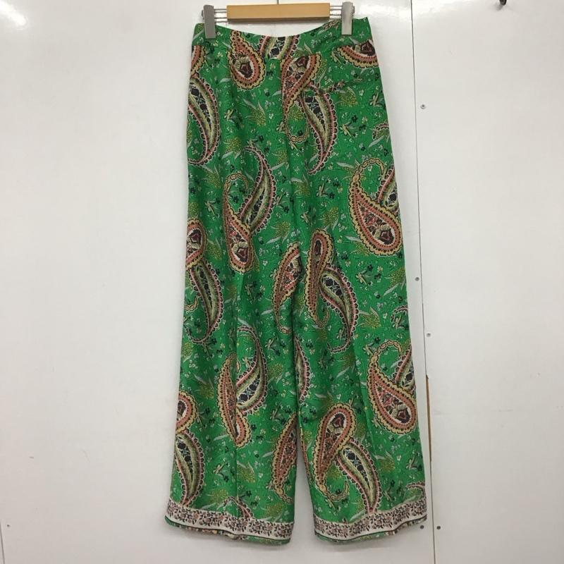ザラ ZARA パンツ スラックス S 総柄 緑 / グリーン /  レディース USED 古着 中古 10140646