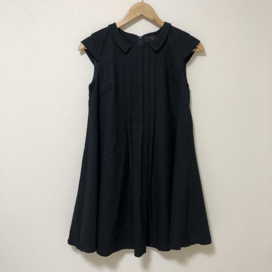 マドーレ MaDre ワンピース ひざ丈スカート 38 無地 黒 / ブラック /  レディース USED 古着 中古 10014888