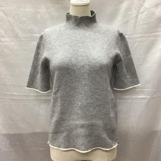 ザラニット ZARA KNIT ニット、セーター 半袖 6254 133 802 スタンドネック S 無地 灰 / グレー /  レディース USED 古着 中古 10118395