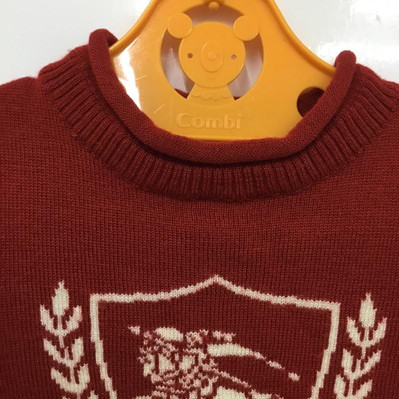 バーバリーロンドン Burberry London ニット、セーター 長袖 長袖ニットカットソー ニット セーター クルーネックニット 110cm ロゴ、文字 赤 / レッド /  ボーイズ USED 古着 中古 10116534