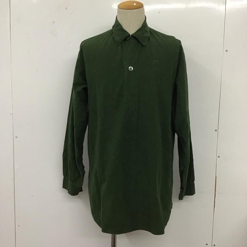 ミリタリー ミリタリー シャツ、ブラウス 長袖 長袖シャツ ミリタリーシャツ プルオーバーシャツ カラーシャツ 無地 カーキ / カーキ /  メンズ USED 古着 中古 10110722