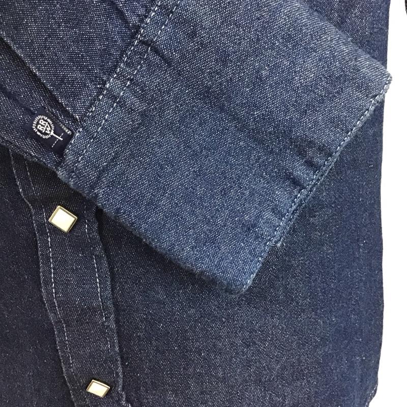 ロックマウント ランチウェア Rockmount Ranch Wear シャツ、ブラウス 長袖 デニムシャツ ウエスタンシャツ 無地 インディゴ / インディゴ /  メンズ USED 古着 中古 10115265