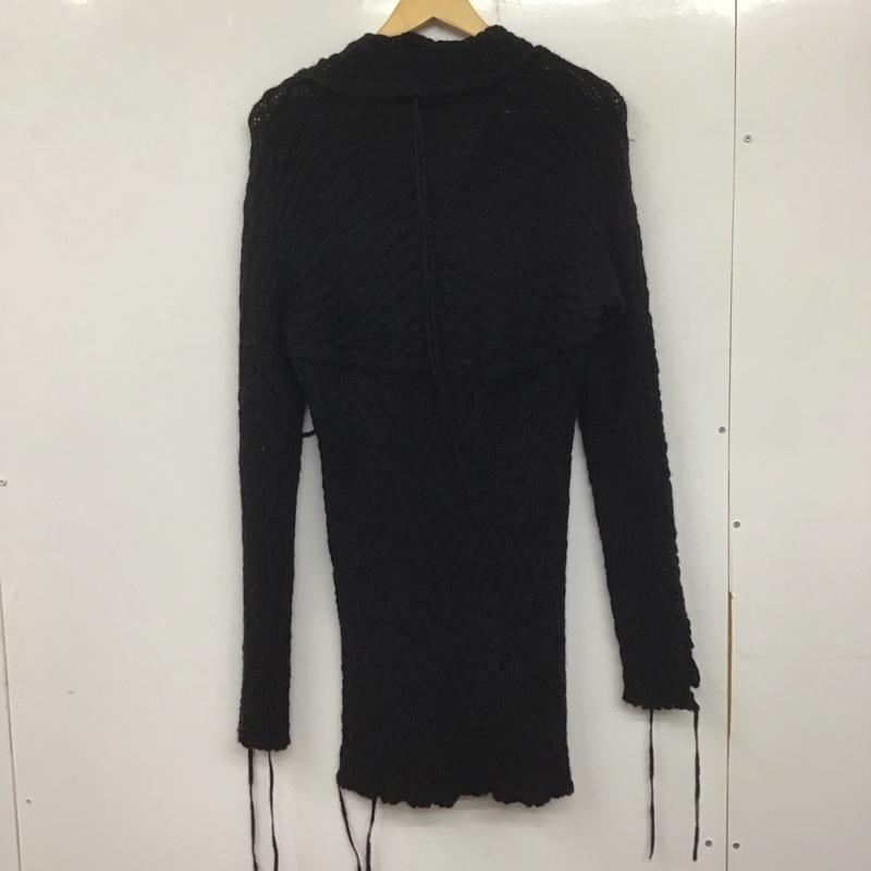 セドリック ジャックミン CEDRIC JACQUEMYN ニット、セーター 長袖 長袖ニットカットソー Vネック セーター 無地 黒 / ブラック /  メンズ USED 古着 中古 10140115