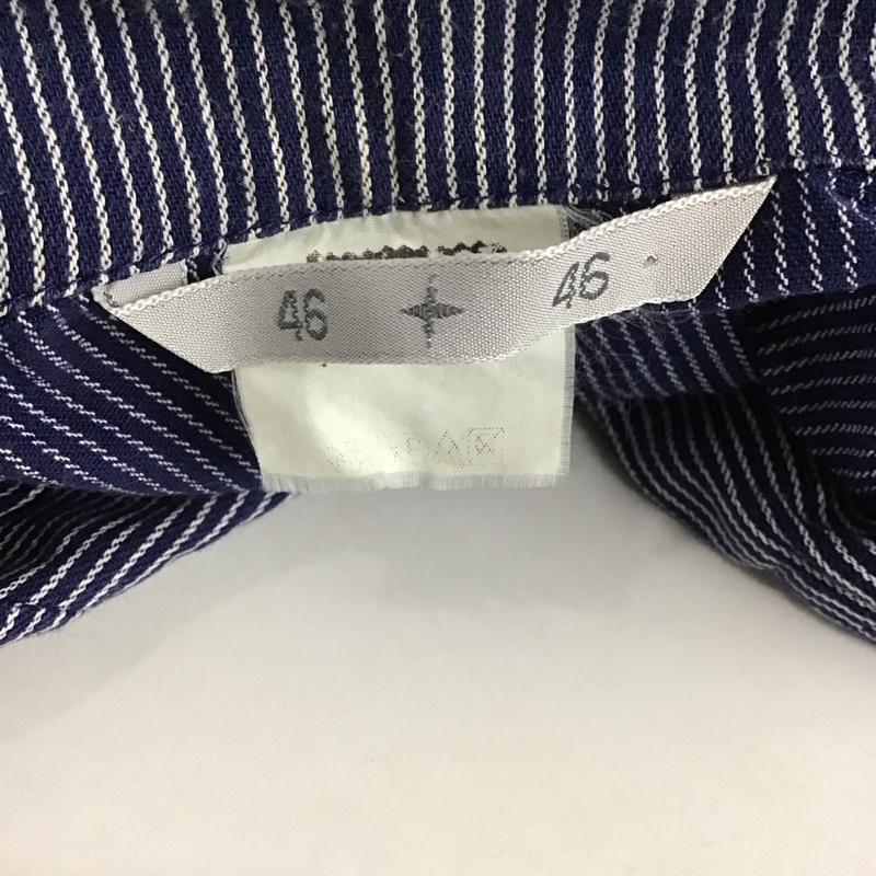 古着 USED シャツ、ブラウス 長袖 長袖シャツ カラーシャツ ポケットシャツ 長袖カットソー otscher 古着 46 ストライプ 紺 / ネイビー /  メンズ USED 古着 中古 10124493