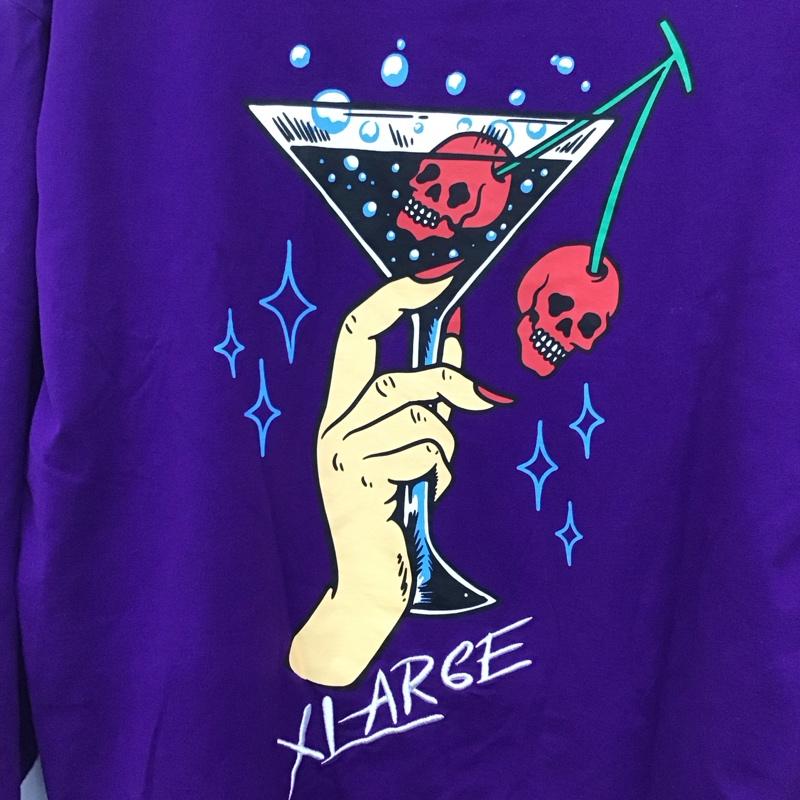エクストララージ XLARGE カットソー 長袖 長袖カットソー プリントカットソー クルーネック M ロゴ、文字 紫 / パープル /  メンズ USED 古着 中古 10137356