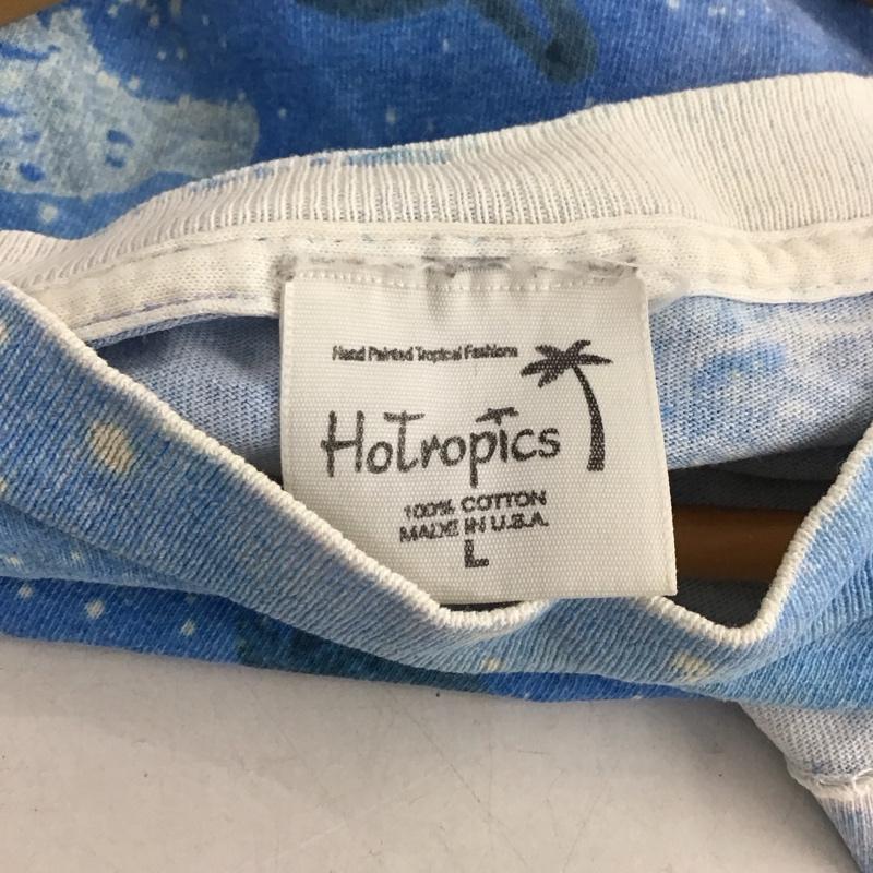 古着 USED Tシャツ 半袖 半袖カットソー プリントTシャツ クルーネックカットソー L プリント 水色 / ライトブルー /  メンズ USED 古着 中古 10147385