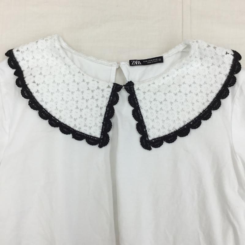 ザラ ZARA カットソー 半袖 S 無地 白 / ホワイト /  レディース USED 古着 中古 10137598