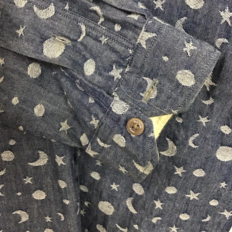 ポールスミス Paul Smith シャツ、ブラウス 長袖 長袖シャツ デニムシャツ 総柄シャツ M プリント インディゴ / インディゴ /  メンズ USED 古着 中古 10135470