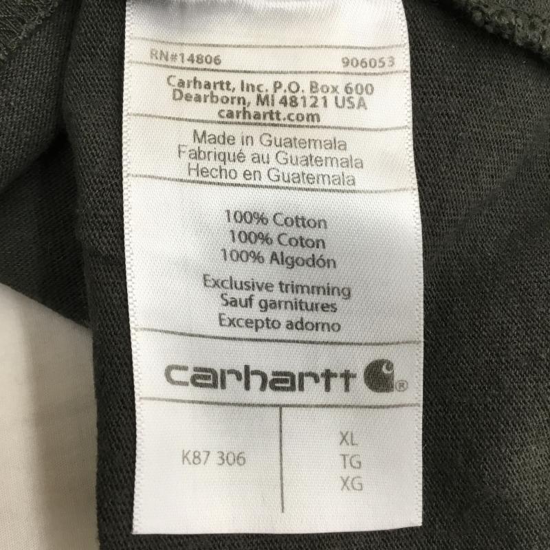 カーハート Carhartt Tシャツ 半袖 K87 306 Carhartt LOOSE FIT HEAVYWEIGHT SHORT-SLEEVE POCKET T-SHIRT XL ロゴ、文字 カーキ / カーキ /  メンズ USED 古着 中古 10145521