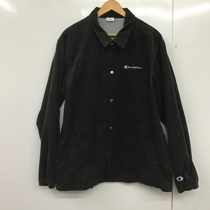 チャンピオン Champion ジャケット、上着 ジャケット、ブレザー c8-j604 コーデュロイコーチジャケット カジュアルジャケット アウター XL ロゴ、文字 カーキ / カーキ /  メンズ USED 古着 中古 10141743