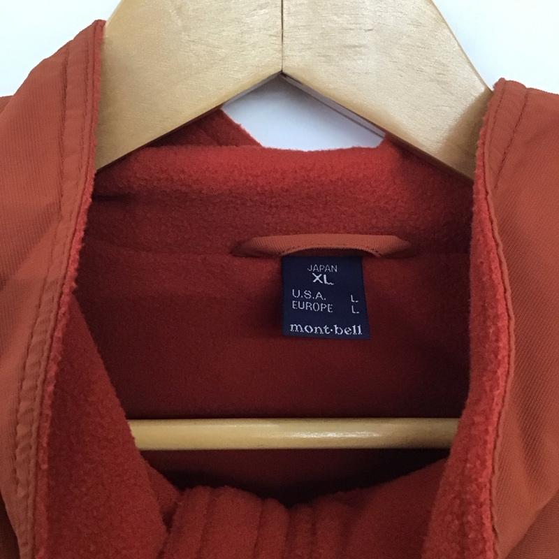 モンベル mont-bell ジャケット、上着 ジャンパー、ブルゾン 1102391 クリマプラス100ウィズシェルジャケット ジップアップジャケット スタンドネック L ロゴ、文字 橙 / オレンジ /  メンズ USED 古着 中古 10141586