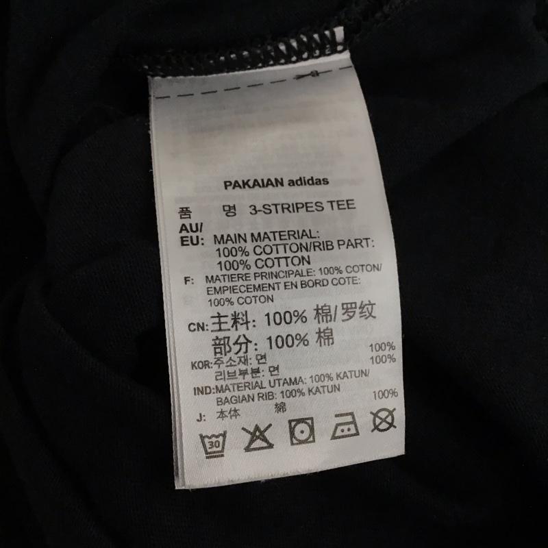 アディダス adidas Tシャツ 半袖 cw1202 スリーストライプスTシャツ 半袖カットソー クルーネックカットソー M ロゴ、文字 黒 / ブラック /  メンズ USED 古着 中古 10130316