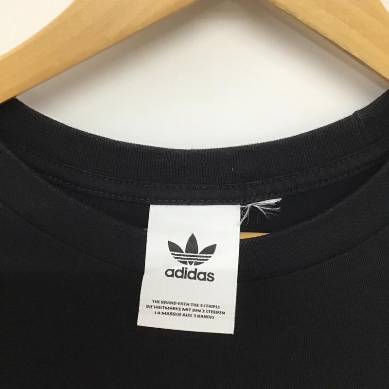 アディダス adidas Tシャツ 半袖 半袖カットソー プリントTシャツ クルーネックカットソー ロゴ、文字 黒 / ブラック /  メンズ USED 古着 中古 10140136