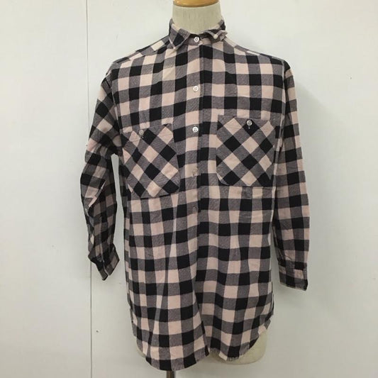 古着 USED シャツ、ブラウス 長袖 M チェック 黒 / ブラック / X 桃 / ピンク /  メンズ USED 古着 中古 10107047