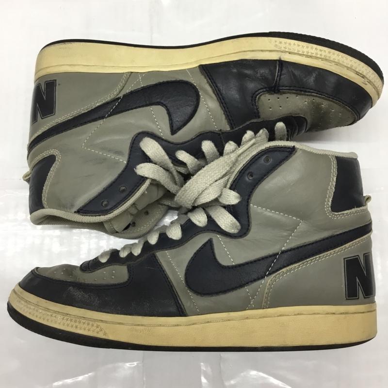 ナイキ NIKE スニーカー スニーカー 307147 041 TERMINATOR HIGH 2003年 復刻 27cm 27.0cm ロゴ、文字 灰 / グレー / X 紺 / ネイビー /  メンズ USED 古着 中古 10109382