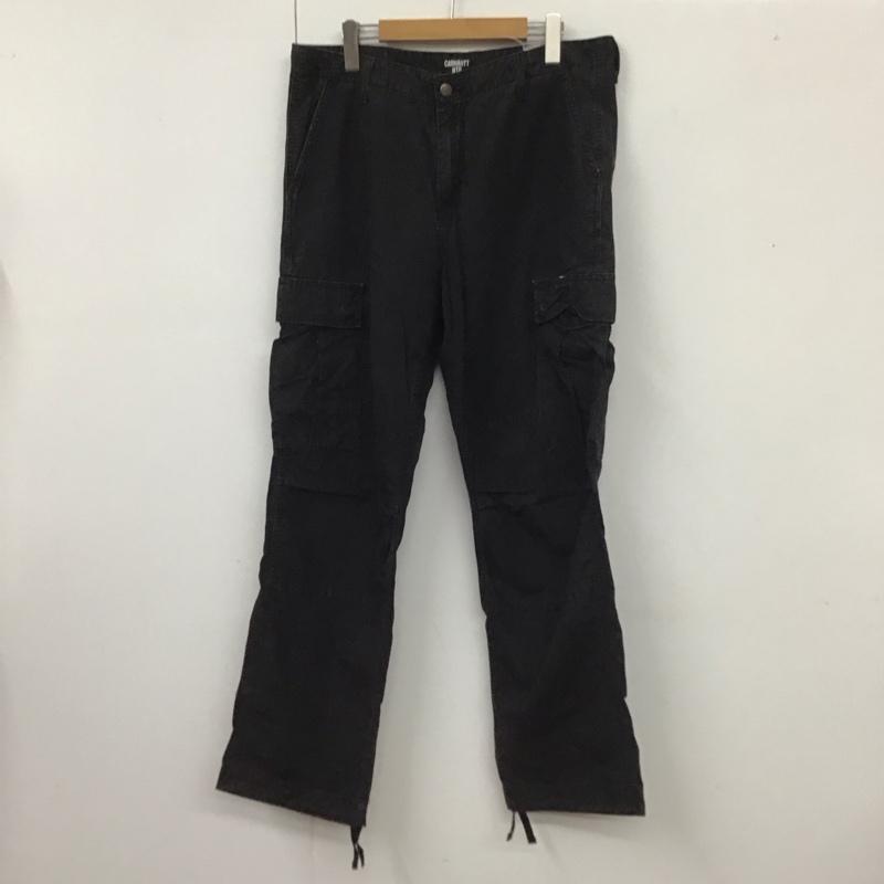 カーハート Carhartt パンツ ワークパンツ、ペインターパンツ ワークパンツ ワイドパンツ カジュアルパンツ ミリタリーパンツ 34 ロゴ、文字 黒 / ブラック /  メンズ USED 古着 中古 10112697