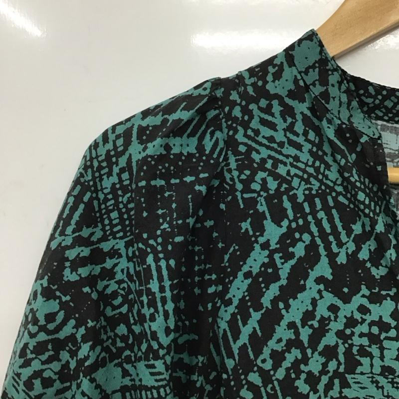 ジャーナルスタンダード JOURNAL STANDARD ワンピース ロングスカート 21-040-400-7120-2-0 七分袖 フレア 総柄 黒 / ブラック / X 緑 / グリーン /  レディース USED 古着 中古 10146496