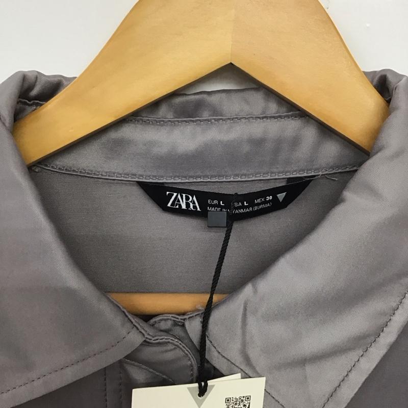 ザラ ZARA シャツ、ブラウス 長袖 5427/800/811 L 無地 灰 / グレー /  レディース USED 古着 中古 10133389