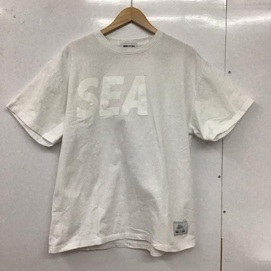 ウィンダンシー WIND AND SEA Tシャツ 半袖 半袖カットソー プリントTシャツ クルーネックカットソー L ロゴ、文字 白 / ホワイト /  メンズ USED 古着 中古 10129697