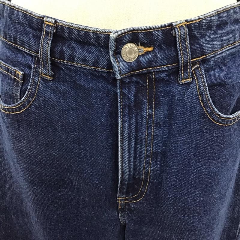 ザラ ZARA パンツ デニム、ジーンズ デニムパンツ ストレートパンツ ワイドパンツ カジュアルパンツ 38 無地 インディゴ / インディゴ /  レディース USED 古着 中古 10117863