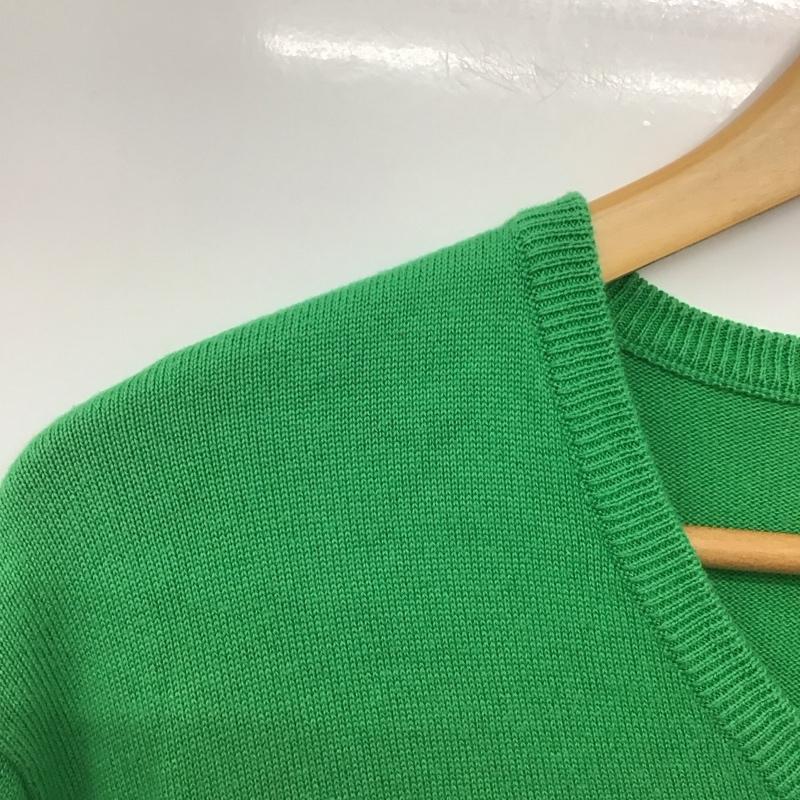 ポロゴルフラルフローレン POLOGOLF ニット、セーター 長袖 長袖ニットカットソー Vネック セーター L ロゴ、文字 緑 / グリーン /  メンズ USED 古着 中古 10141852