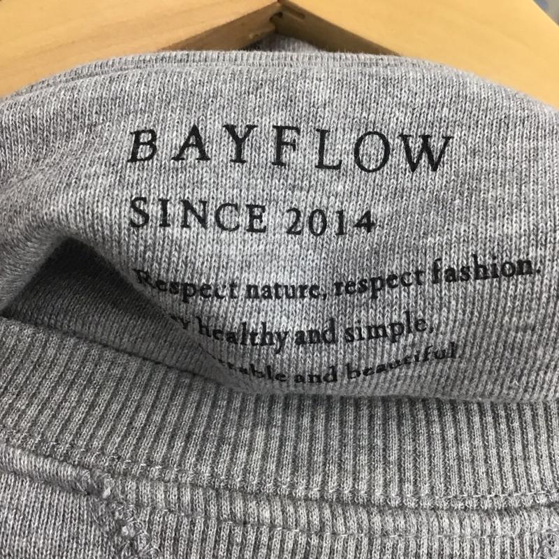 ベイフロー BAYFLOW トレーナー 長袖 カラークルーネックスウェット タグ付 FREE 無地 灰 / グレー /  レディース USED 古着 中古 10147766