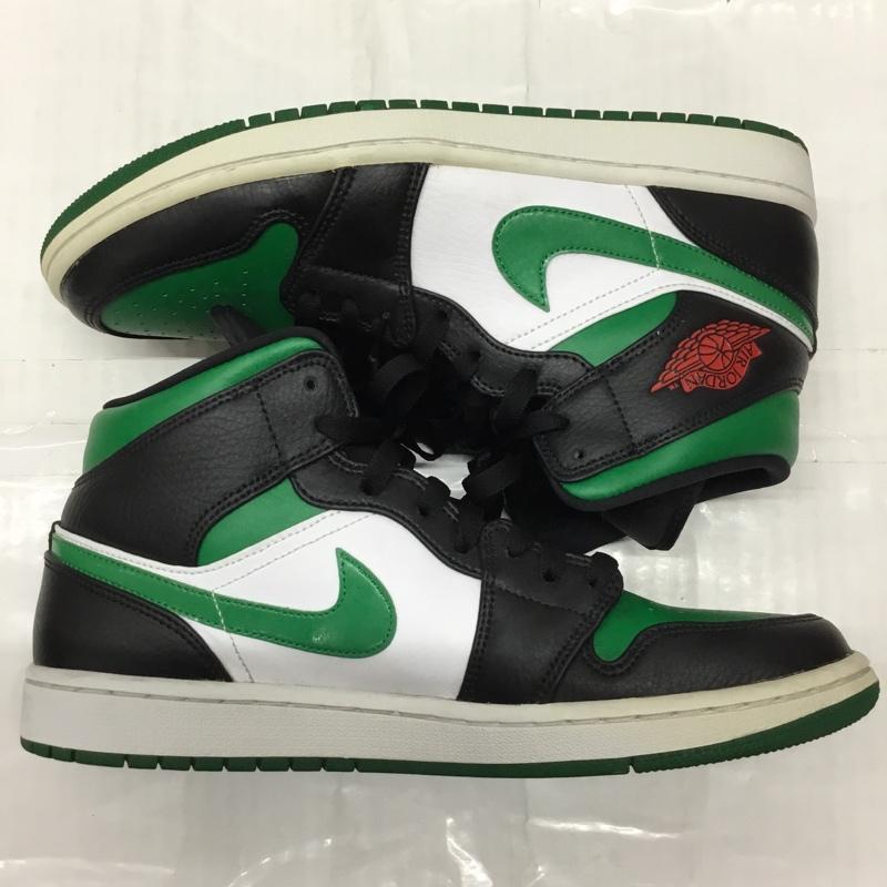 ナイキ NIKE スニーカー スニーカー 554724-067 AIR JORDAN 1 MID 27.5cm 箱有 27.5cm ワンポイント 白 / ホワイト / X 黒 / ブラック / X 緑 / グリーン /  メンズ USED 古着 中古 10119649