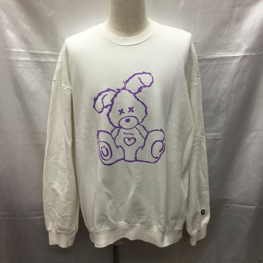 イーストクンスト ISTKUNST トレーナー 長袖 L プリント 白 / ホワイト /  メンズ USED 古着 中古 10108896