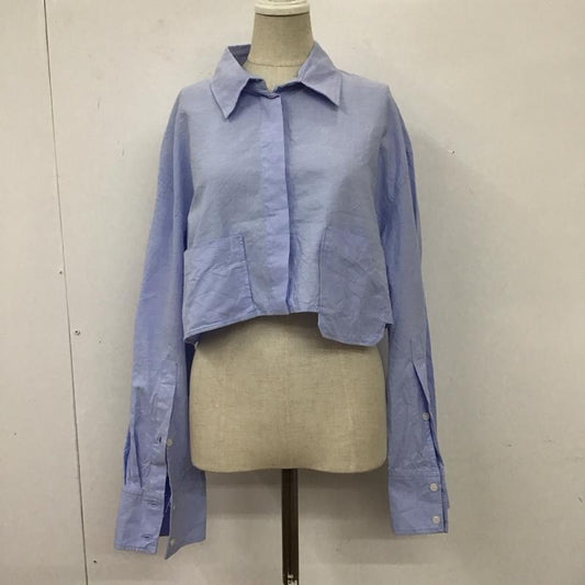 ザラ ZARA シャツ、ブラウス 長袖 2186 269 403 ショート丈 M 無地 水色 / ライトブルー /  レディース USED 古着 中古 10113479