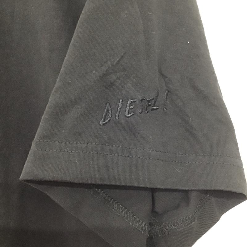 ディーゼル DIESEL Tシャツ 半袖 半袖カットソー プリントTシャツ クルーネックカットソー XL ロゴ、文字 黒 / ブラック /  メンズ USED 古着 中古 10145054