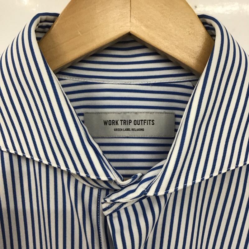 グリーンレーベルリラクシング green label relaxing シャツ、ブラウス 半袖 半袖シャツ ストライプシャツ カラーシャツ ストライプ 白 / ホワイト / X 青 / ブルー /  メンズ USED 古着 中古 10130008