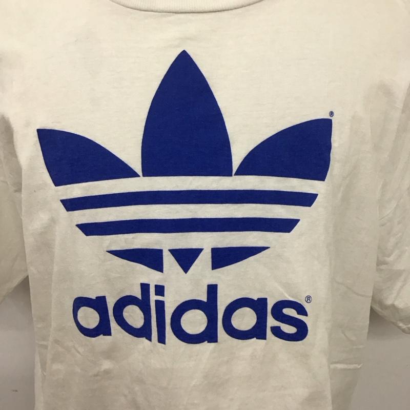 アディダス adidas Tシャツ 半袖 半袖カットソー プリントTシャツ クルーネックカットソー 80s L プリント 白 / ホワイト /  メンズ USED 古着 中古 10126665