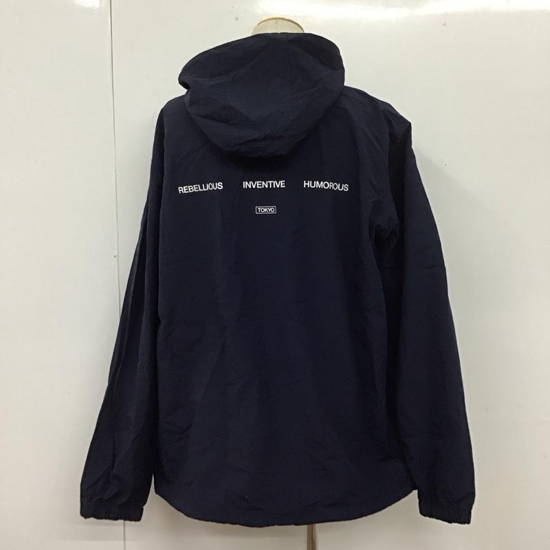 アップルバム APPLEBUM ジャケット、上着 ジャケット、ブレザー ハーフジップ ナイロン XL ロゴ、文字 紺 / ネイビー /  メンズ USED 古着 中古 10107983