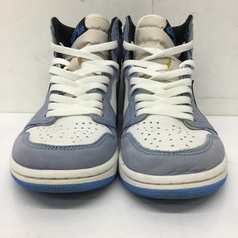 ナイキ NIKE スニーカー スニーカー 555088-134 Air Jordan 1 High OG University Blue 25.5cm ロゴ、文字 白 / ホワイト / X 水色 / ライトブルー /  メンズ USED 古着 中古 10141431