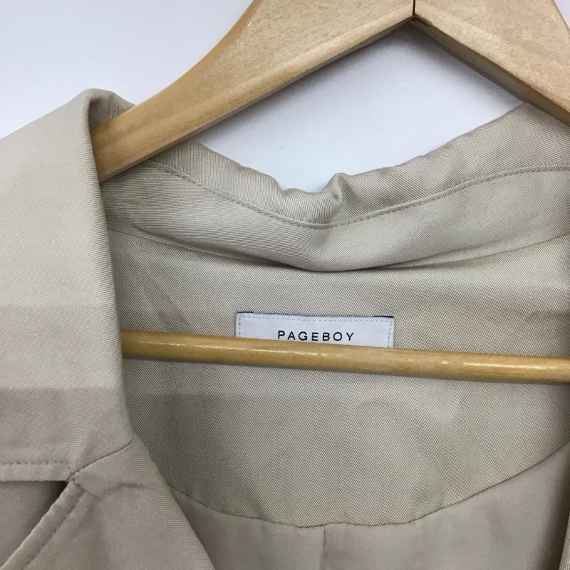 ページボーイ PAGEBOY ジャケット、上着 ジャケット、ブレザー ロングコート カラージャケット アウター トレンチ S 無地 ベージュ / ベージュ /  レディース USED 古着 中古 10143580