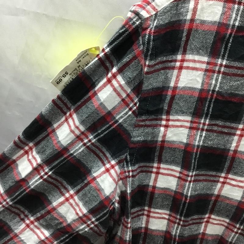チャップス CHAPS シャツ、ブラウス 長袖 ボタンダウン M チェック 白 / ホワイト / X 黒 / ブラック / X 赤 / レッド /  メンズ USED 古着 中古 10118846